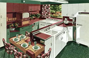 Tops: Green and Maroon Kitchen