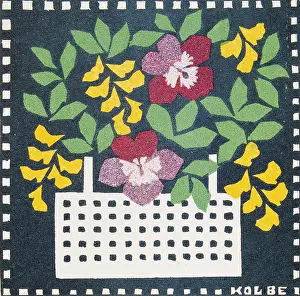 Leopoldine: Greeting card with flower basket
