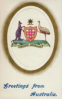 Kangeroo: Greetings from Australia - Commonwealth Coat of Arms