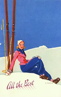 Skis: Greetings card, All the Best