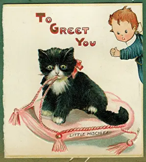 Cushion: Greetings card, Little Mischief