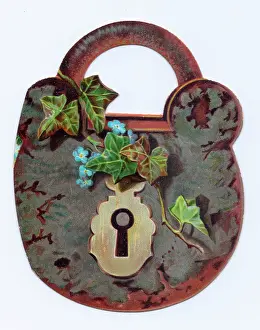 Padlock: Greetings card in the shape of a padlock