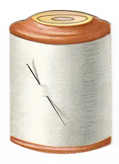Spool: Greetings card in the shape of a reel of cotton