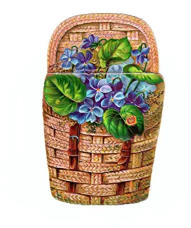 Buckles: Greetings card in the shape of a wickerwork basket