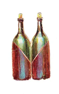 Corks: Greetings card in the shape of two wine bottles