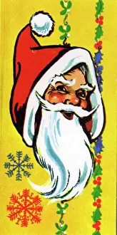 Flakes: Greetings Cards - Christmas, present tag, smiling