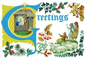 Cones: Greetings with stable at Bethlehem etc
