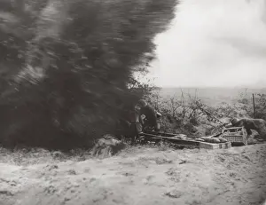 Detonation: Grenade detonation in a German dugout at the Western Front