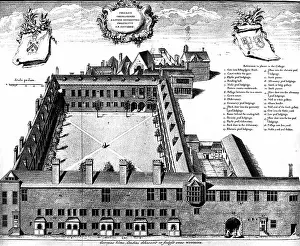 1660: Gresham College London, 1739 engraving by George