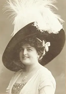 Berthold: Grete Hohn with plumed hat.Half length