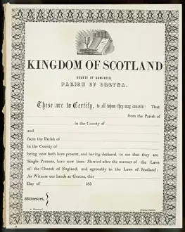 Eloping: GRETNA WEDDING CERTIF