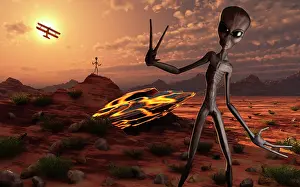 Slim: Grey aliens at the site of their UFO crash