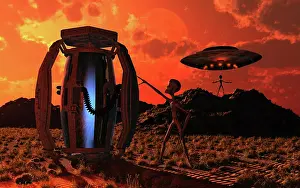 Biotechnology: Grey Aliens tending to a storage container used to ?