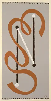 Batons: Grey and brown abstract art deco line design