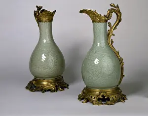 Ewer: Grey celadon vases