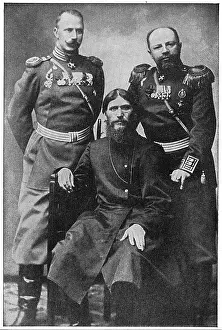 Influence: Grigoriy Efimovich Rasputin (?1871-1916) centre