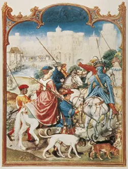 Arming: Grimani Breviary. 16th c. Month of August: Leaving