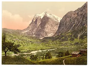 Grindelwald: Grindelwald, general view, Wetterhorn, Bernese Oberland, Swi