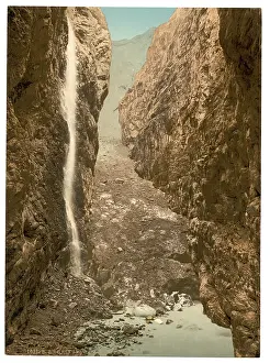 Grindelwald: Grindelwald, grotto, II, with waterfall, Bernese Oberland, S