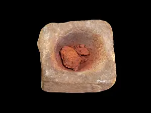 Ochre: Grinding pot, Stromness Museum, Stromness, Mainland, Orkney