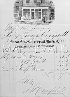 Receipts: GROCER'S BILL 1854