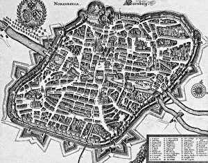 1648: Ground plan of Nuremberg, 1648