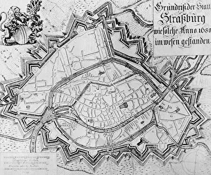 1680: Ground plan of Strasbourg, 1680