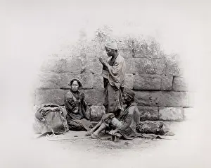Beggars: Group of beggars with leprosy, China, 1860's