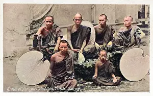 Shaven: Group of Buddhist Monks, Myanmar