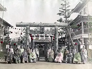 Priests: Group of Buddhist priests, Japan, circa 1880s