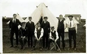 Campers: Group of Campers in Straw Hats, Unknown location
