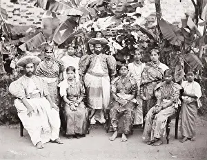 Kandy: Group of chiefs and wives, Kandy, Ceylon