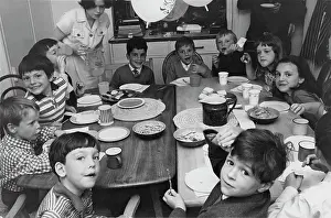 Snacks: Group of children at a tea party