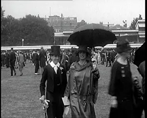 A Group Of Civilians Dressed Glamorously Walking