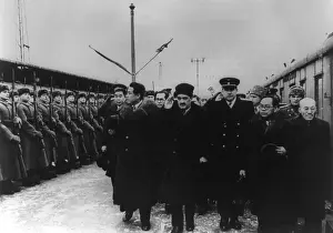 Hatless: Group of Communist national leaders in Moscow