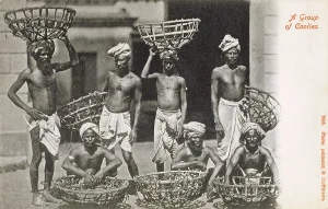 Terminology: A group of Coolies, India
