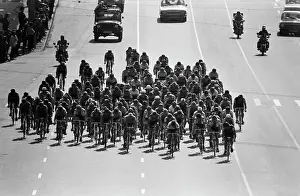 Cyclists: Group cycling race in Moscow