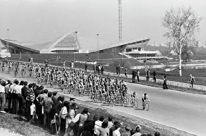 Cyclists: Group cycling race in Moscow