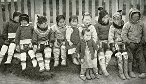 Eskimo: Group of eskimo children, Greenland