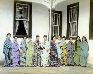Prostitutes: Group of geishas, Japan