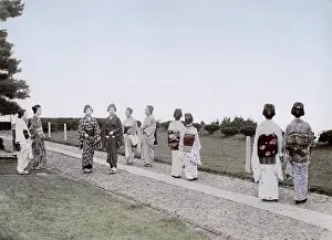 Geishas: Group of geishas, Japan, c.1890