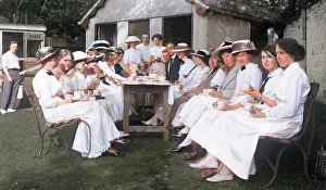 Refinement: Group having tea at Tennis Tournament