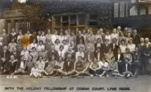 Leaded: Group of holidaymakers, Coram Court, Lyme Regis, Dorset