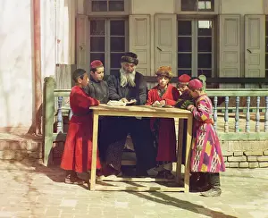 Sephardic: Group of Jewish boys with their teacher ?