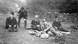 Dovedale: Group of men in Dovedale