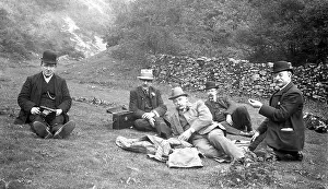 Dovedale: Group of men in Dovedale
