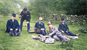 Dovedale: Group of men in Dovedale