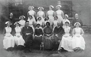 Matron: Group of nurses, matron, senior nursing staff, doctors and c