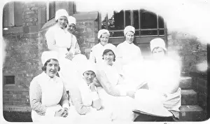 Britain British Nurse Nurses Medicine: Group of nurses outdoors