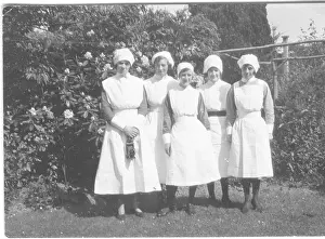 Britain British Nurse Nurses Medicine: Group of nurses outdoors